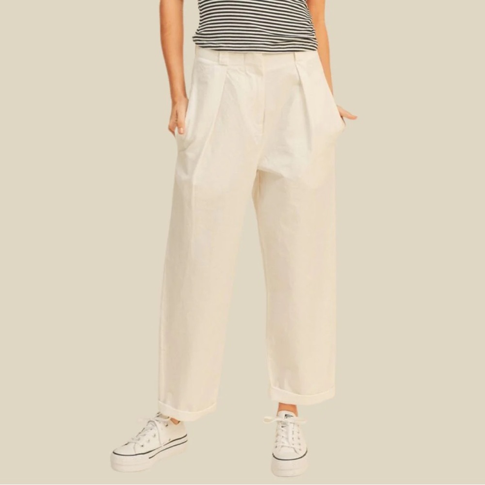 Miou Muse Cotton High Waisted Trousers
